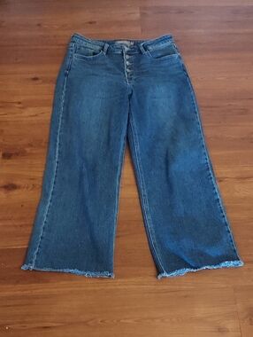 Just USA High-Rise Wide Leg Jeans in Dark Blue Wash
